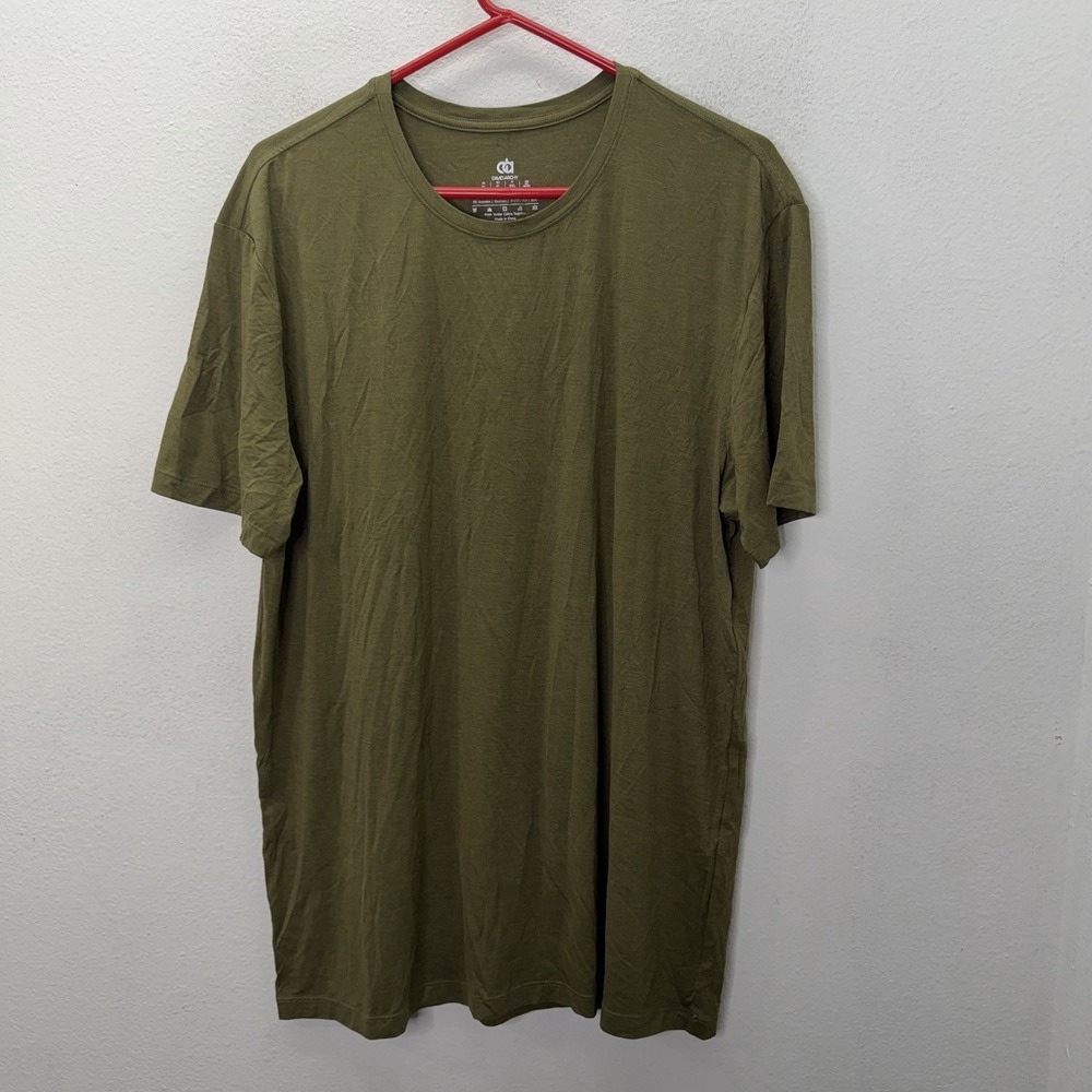 David Archy Shirt Mens XL Olive Green Bamboo CrewNeck Short Sleeve Base Layer